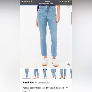 NWT J.Crew Factory Essential Straight Jeans